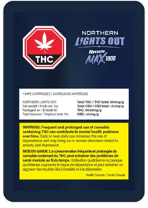 Hycycle Max 1000: Northern Lights Out Cartridge (1.1g)