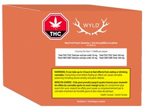 Wyld: Real Fruit Peach 3:1 CBD/THC Multi Pack Gummies (10 pcs)