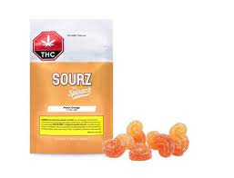 SOURZ by Spinach: Peach Orange 1:1 CBD/THC Gummies (5 pcs)
