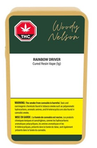 Woody Nelson: Rainbow Driver Cured Resin Cartridge (1g)