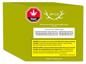 Wyld: Real Fruit Pear 1:1 THC/CBG Multi Pack Gummies (10 pcs)