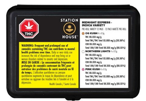 Station House: Indica Midnight Express Variety Pack Pre Rolls (12 x 0.5g)