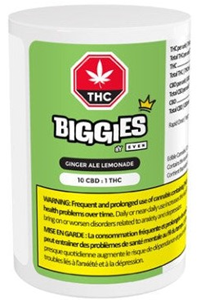 Biggies By EVEN: Ginger Ale Lemonade 10:1 CBD/THC Gummies (4 pcs)